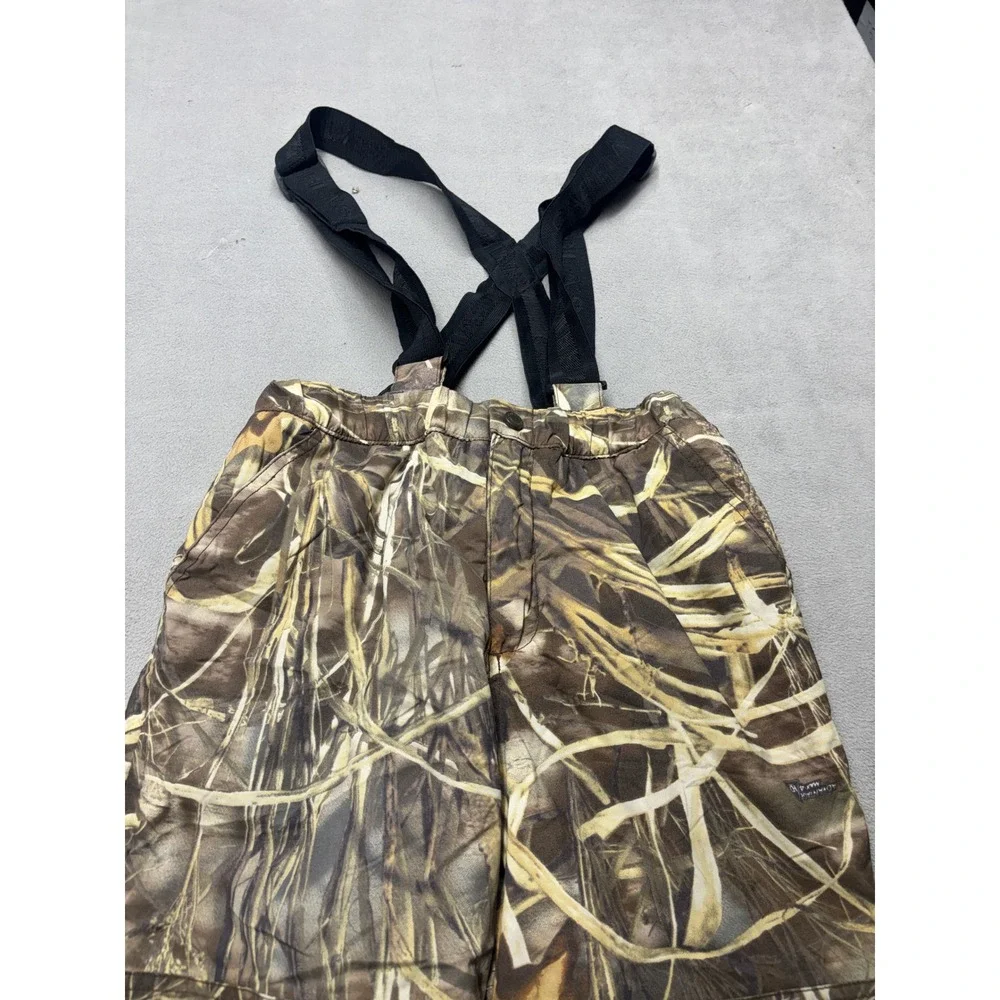 Cabelas For Kids Insulated Hunting Pants Marsh Camo Suspenders Size S Reg